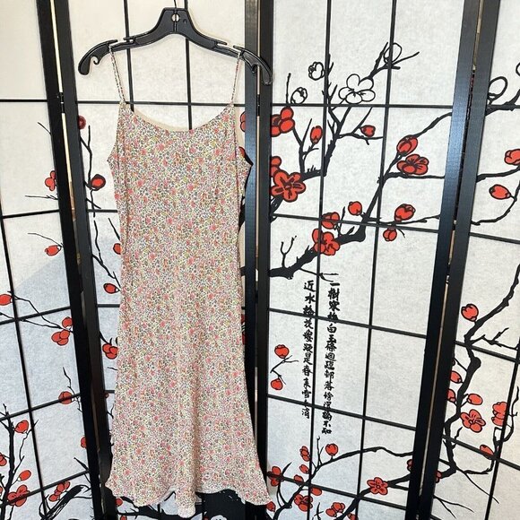 J. CREW Gwyneth Cupro Blend Slip Dress Scattered Blooms Size 10P Beach Travel - Picture 4 of 10